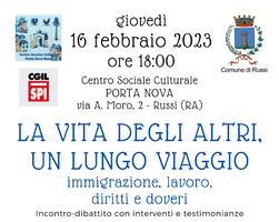 Al Centro Sociale Culturale Porta Nova di Russi, un incontro su immigrazione, lavoro, diritti e doveri