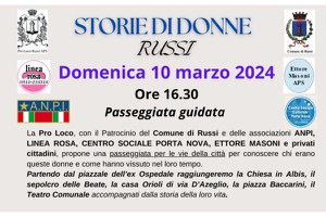 «Storie di donne», a Russi passeggiata guidata gratuita  a cura di Pro Loco