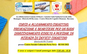 Corso di allenamento cognitivo, prevenzione e benessere per un buon invecchiamento rivolto a persone in assenza di deficit cognitivo
